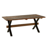 paris prix Table à Manger en Bois Vieilli "Fannie" 180cm Marron