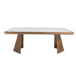 Paris Prix Table à Manger En Marbre "Calacatta" 220cm Blanc