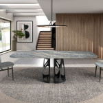 Paris Prix Table à Manger En Marbre "Christa" 240cm Bleu