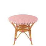 Paris Prix Table à Manger En Rotin "Danial" 90cm Rose & Naturel