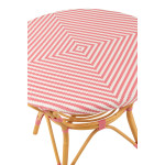 Paris Prix Table à Manger En Rotin "Danial" 90cm Rose & Naturel