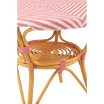 Paris Prix Table à Manger En Rotin "Danial" 90cm Rose & Naturel