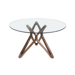 Paris Prix Table à Manger En Verre "Adela" 140cm Marron