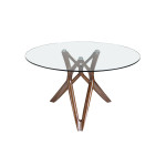 Paris Prix Table à Manger En Verre "Adela" 140cm Marron