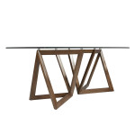 Paris Prix Table à Manger En Verre "Bessie" 180cm Marron