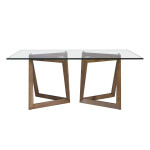Paris Prix Table à Manger En Verre "Bessie" 180cm Marron