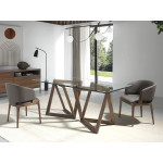 Paris Prix Table à Manger En Verre "Bessie" 180cm Marron