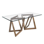 paris prix Table à Manger en Verre "Bessie" 180cm Marron