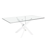 paris prix Table à Manger en Verre "Jenna" 150cm Transparent