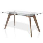 paris prix Table à Manger en Verre "Romy" 160cm Naturel