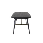 Paris Prix Table à Manger Extensible "Gold" 180-220cm Noir