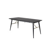 Paris Prix Table à Manger Extensible "Gold" 180-220cm Noir
