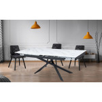 Paris Prix Table à Manger Extensible "Lara" 150-210cm Blanc & Noir