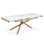 Paris Prix Table à Manger Extensible "Lara" 150-210cm Blanc & Or