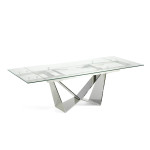 paris prix Table à Manger Extensible "Lazaro" 160-220cm Argent