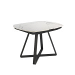 Paris Prix Table à Manger Extensible "Marbre" 120-178cm Blanc