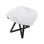 Paris Prix Table à Manger Extensible "Marbre" 120-178cm Blanc