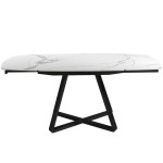 Paris Prix Table à Manger Extensible "Marbre" 120-178cm Blanc