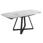 paris prix Table à Manger Extensible "Marbre" 120-178cm Blanc