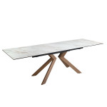 Paris Prix Table à Manger Extensible Marbre "Clinton" 180-220-260cm Blanc