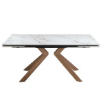 Paris Prix Table à Manger Extensible Marbre "Clinton" 180-220-260cm Blanc