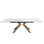 Paris Prix Table à Manger Extensible Marbre "Clinton" 180-220-260cm Blanc