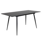 paris prix Table à Manger Extensible "Silar" 120-160cm Noir