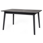 Paris Prix Table à Manger Extensible "Skagen" 140-180cm Noir