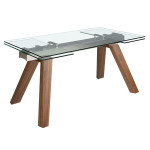 paris prix Table à Manger Extensible "Zelma" 160-200-240cm Transparent