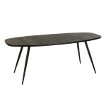 paris prix Table à Manger Ovale en Bois "Teck" 200cm Noir