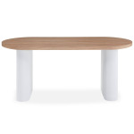 Paris Prix Table à Manger Ovale "Henry" 180cm Naturel & Blanc