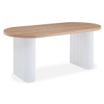 Paris Prix Table à Manger Ovale "Henry" 180cm Naturel & Blanc