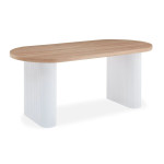 paris prix Table à Manger Ovale "Henry" 180cm Naturel & Blanc