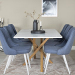 Paris Prix Table à Manger "Piazza" 180cm Blanc & Naturel