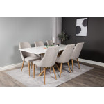 Paris Prix Table à Manger "Piazza" 180cm Blanc & Naturel