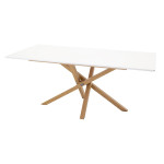 paris prix Table à Manger "Piazza" 180cm Blanc & Naturel