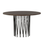 paris prix Table à Manger Ronde Design "Stone" 120cm Marron