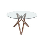 Paris Prix Table à Manger Ronde En Verre "Ester" 120cm Transparent