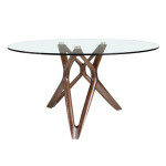 paris prix Table à Manger Ronde en Verre "Ester" 130cm Transparent