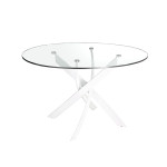 Paris Prix Table à Manger Ronde En Verre "Jenna" 120cm Transparent