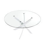 Paris Prix Table à Manger Ronde En Verre "Jenna" 140cm Transparent