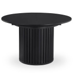 Paris Prix Table à Manger Ronde Extensible "Karo" 120cm Noir