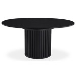 Paris Prix Table à Manger Ronde Extensible "Karo" 120cm Noir