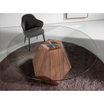 Paris Prix Table à Manger Ronde Verre "Magda" 150cm Marron