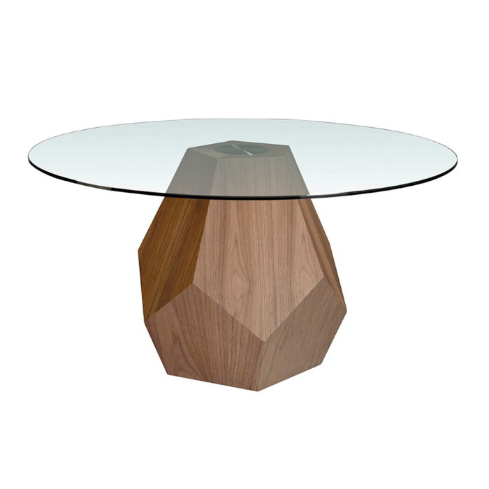 Paris Prix Table à Manger Ronde Verre "Magda" 150cm Marron