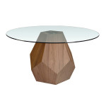 paris prix Table à Manger Ronde Verre "Magda" 150cm Marron