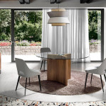 Paris Prix Table à Manger Ronde Verre "Roxanne" 150cm Marron