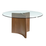 paris prix Table à Manger Ronde Verre "Roxanne" 150cm Marron