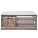 Paris Prix Table Basse 1 Panier "Catherine" 120cm Naturel