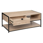 Paris Prix Table Basse 1 Tiroir Design "Aliaj" 100cm Beige